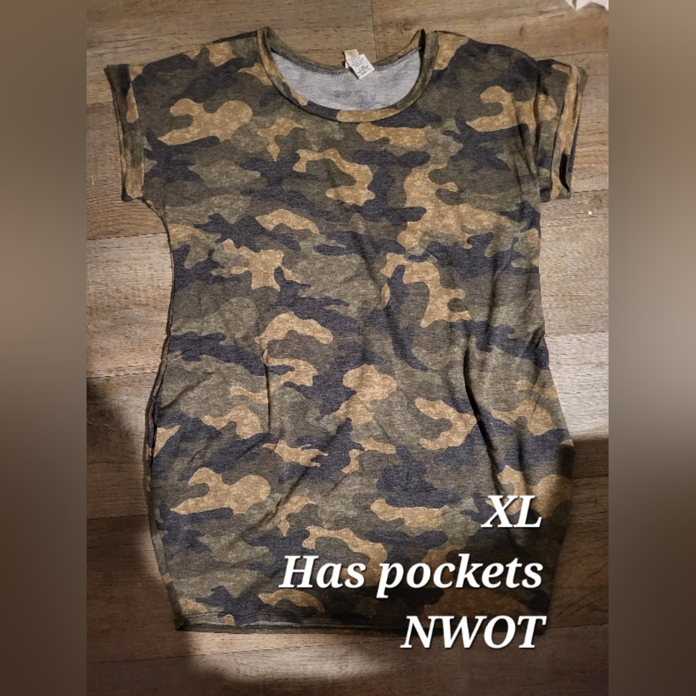 Camo dress with pockets